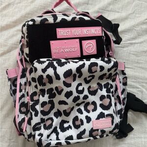 WOLFPAK pink cheetah print backpack